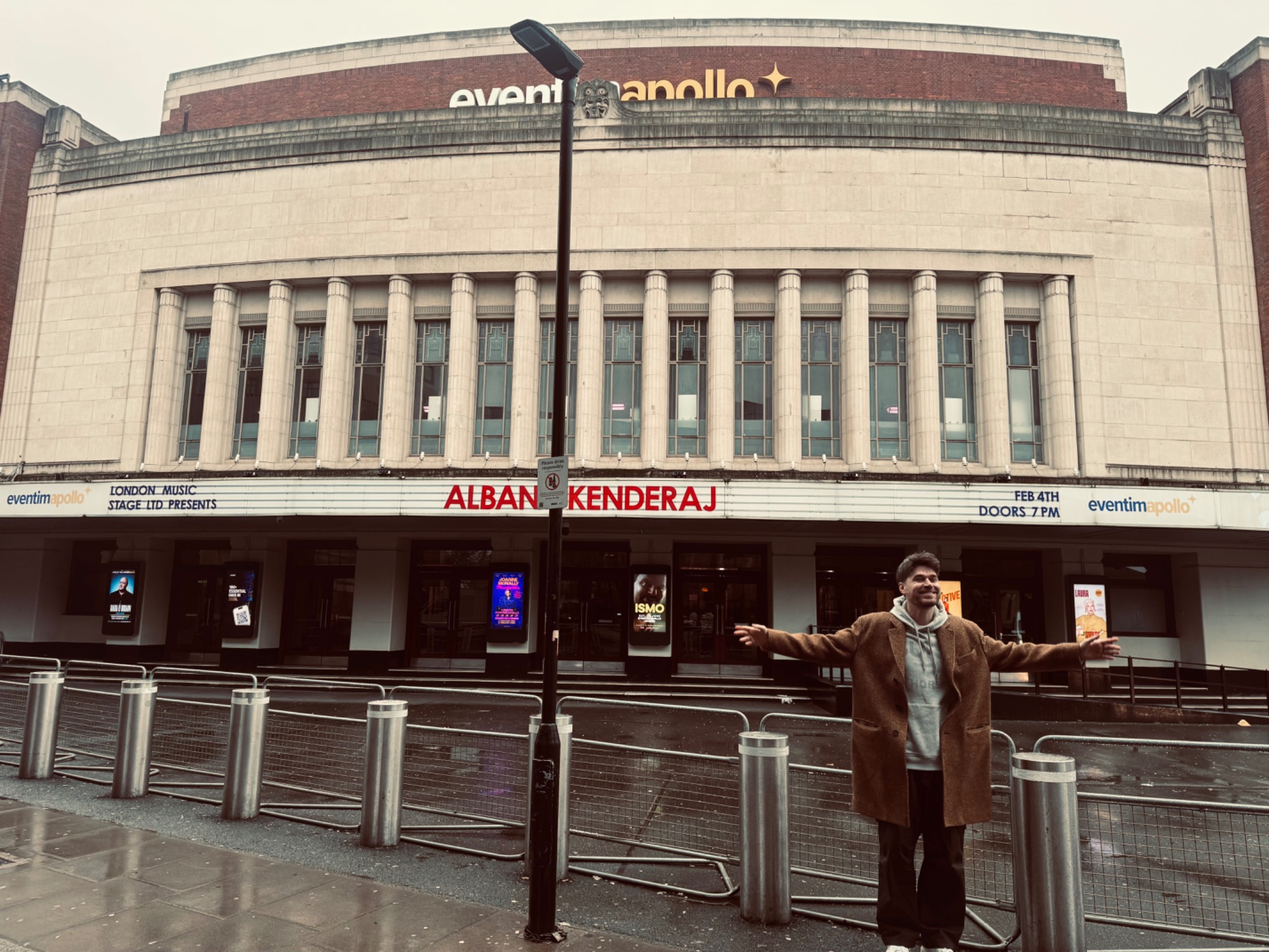 Eventim Apollo marquee advertising London Music Stage presents Alban Skënderaj