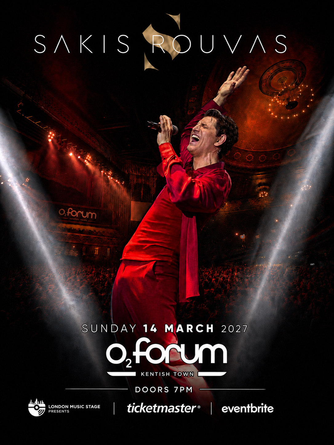 Sakis Rouvas, O2 Forum Kentish Town, Sunday 14 March 2027, doors 7pm